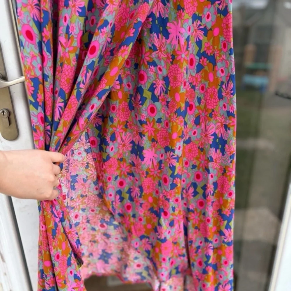 NATURAL LIFE Pink Floral Smocked Maxi Dress - Picture 3 of 4